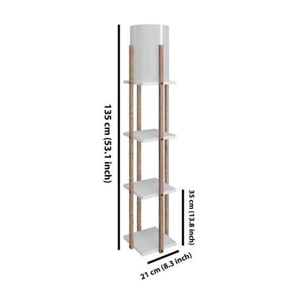Lampadar alb/în culoare naturală (înălțime 135 cm) Nora – Opviq lights-image-2