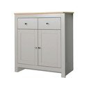 Comodă joasă gri, cu aspect de lemn de stejar 79x81 cm Emerald – Støraa