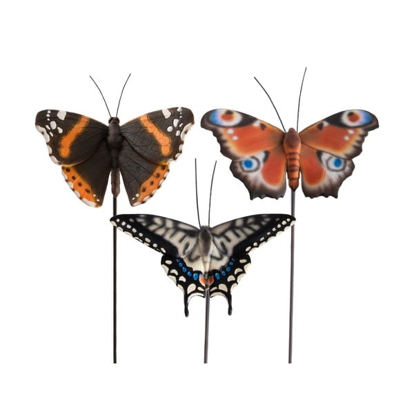 Set țăruși de grădină 3 buc. din polirășină Butterfly – Esschert Design