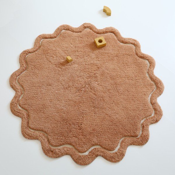 Covor cărămiziu lavabil țesut manual rotund din bumbac ø 110 cm Sweet April Toffee – Nattiot-image-2