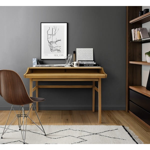 Birou de tip secretaire cu aspect de lemn de stejar 44x115 cm Carteret – Woodman-image-1