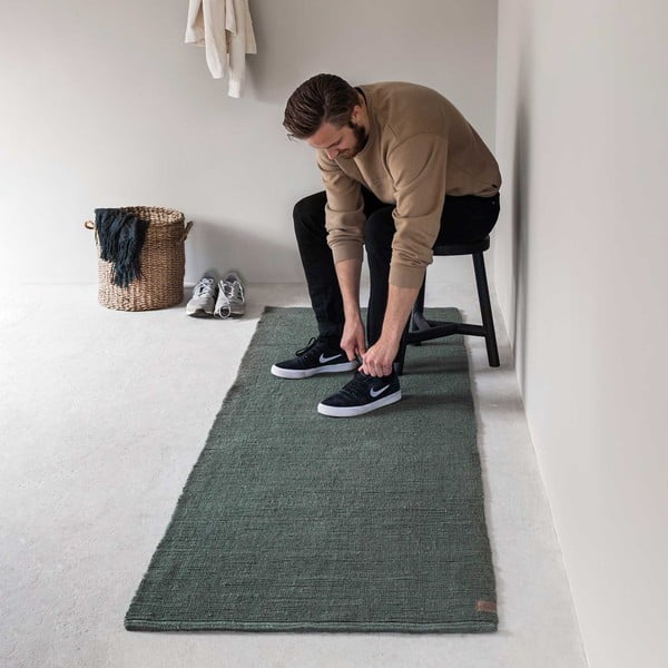 Covor tip traversă verde din iută 75x245 cm Ribbon – Mette Ditmer Denmark-image-2