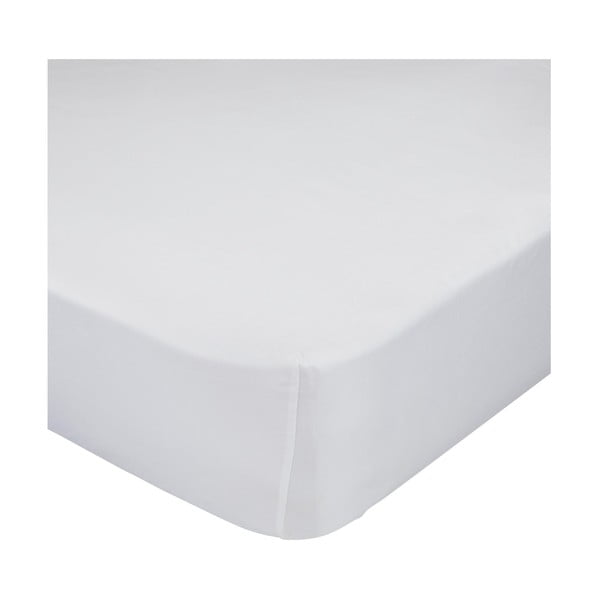 Cearșaf elastic din bumbac Happy Friday Basic, 60 x 120 cm, alb