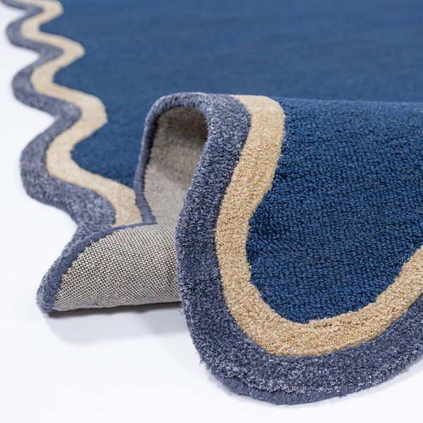 Covor albastru închis țesut manual din amestesc de lână 160x230 cm Rivo Wool – Flair Rugs-image-2