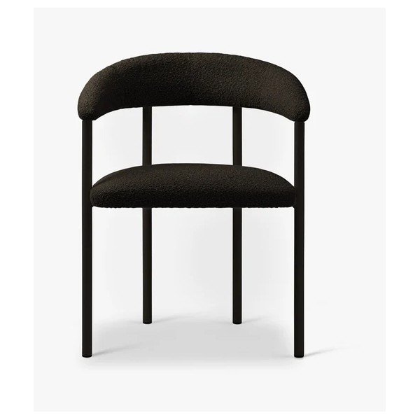 Scaun de living negru cu cotiere tapițat Lea – Micadoni -image-2