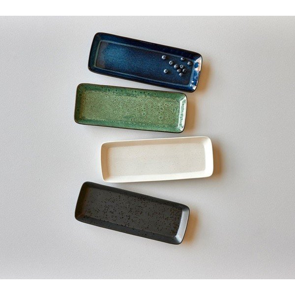 Tavă de servire din ceramică 14x38 cm Gastro Green/Black – Bitz-image-1