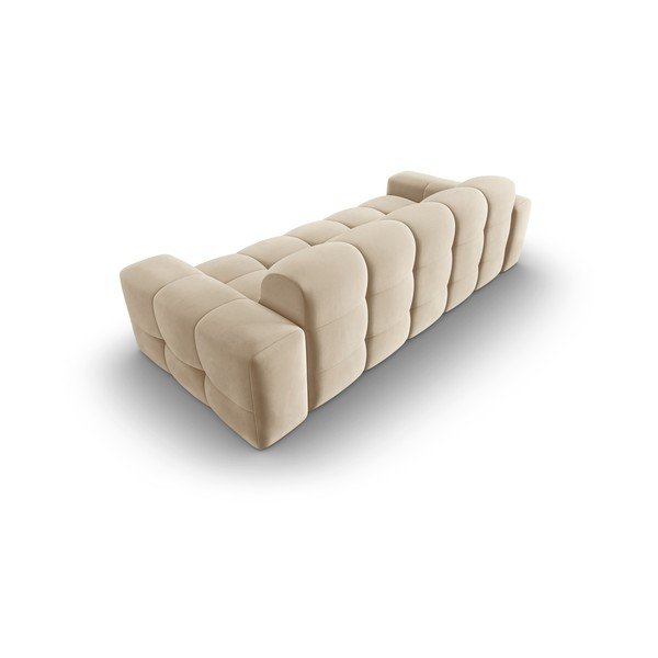 Canapea bej cu tapițerie din catifea 222 cm Kendal – Micadoni Home-image-4