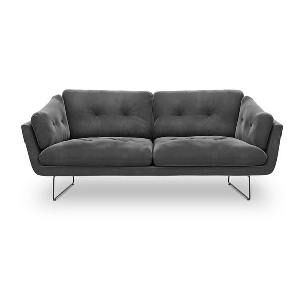Canapea cu tapițerie de catifea Windsor & Co Sofas Gravity, gri închis
