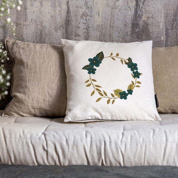 Pernă decorativă 45x45 cm  cu model de Crăciun Jolly Flowers – Butter Kings-image-1