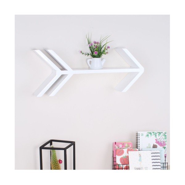 Raft de perete din lemn North Carolina Scandinavian Home Decors Fleche, alb