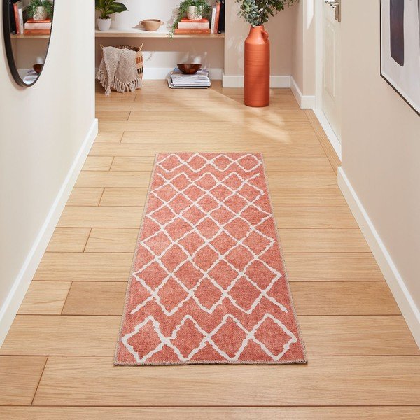Covor tip traversă portocaliu lavabil 76x230 cm Coral Orange – Think Rugs-image-1