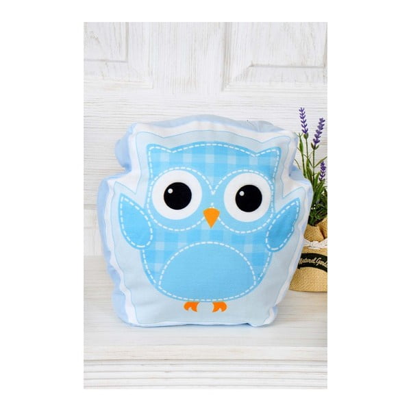  Pernă The Mia Retro Owl, 35 x 35 cm, albastru
