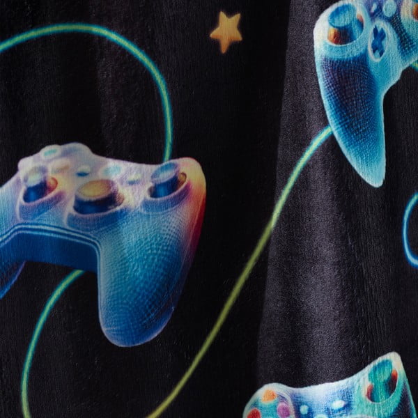 Pătură pentru copii neagră-albastră din micropluș/cocolino 130x170 cm Gamer – Catherine Lansfield-image-2