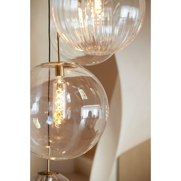 Lustră în culoarea bronz cu abajur din sticlă ø 40 cm Medina – Light & Living-image-2