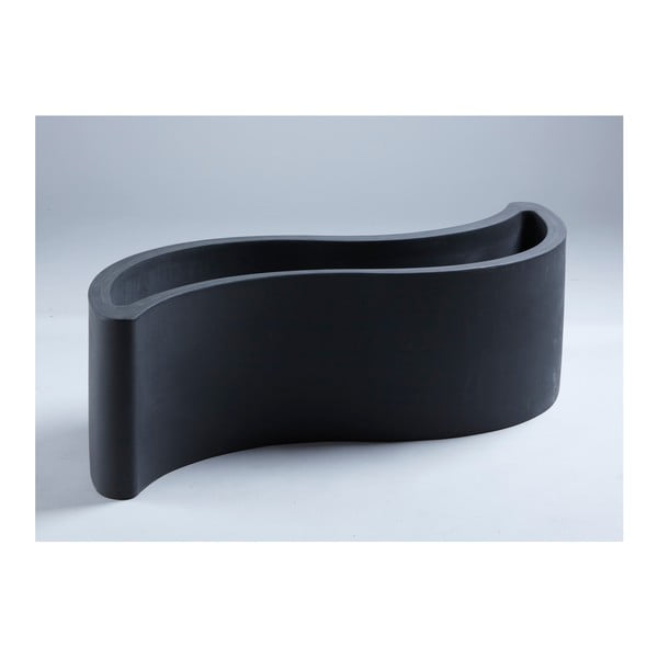 Ghiveci/ băncuță Slide Wave, 160 x 60 cm, negru