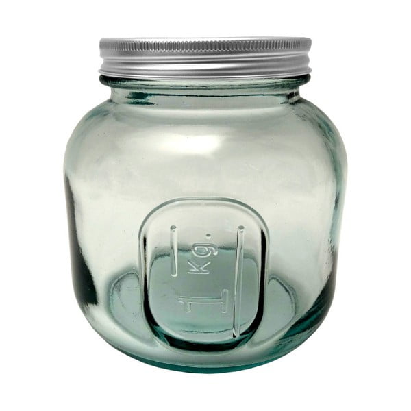 Borcan din sticlă reciclată cu capac Ego Dekor Authentic, 1000 ml