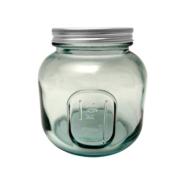 Borcan din sticlă reciclată cu capac Ego Dekor Authentic, 1000 ml