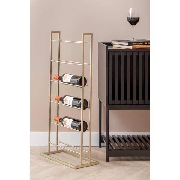 Raft pentru sticle de vin auriu din metal număr de sticle 5 38x84,5x20 cm Single Floor – PT LIVING-image-1
