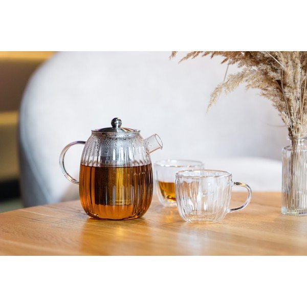 Ceainic argintiu mat cu filtru din sticlă 1 l Tulip – Vialli Design-image-4