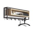 Cuier de perete negru/în culoare naturală cu raft din metal 78 cm School – Spinder Design