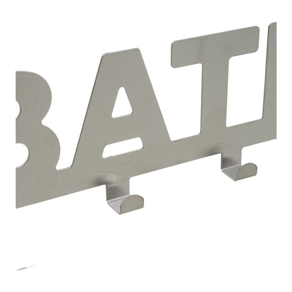 Cuier de ușă argintiu mat din metal 32 cm Bath – Casa Selección-image-2