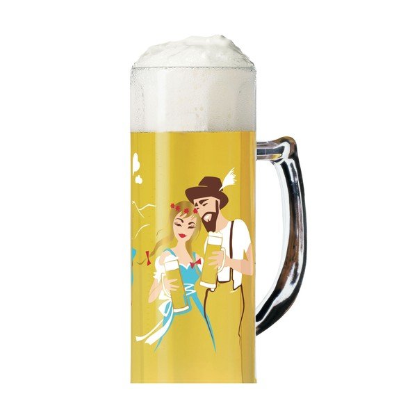 Set pahar din sticlă cristalină pentru bere și 5 suporturi pahare Ritzenhoff Amdrea Arnolt, 596 ml-image-2