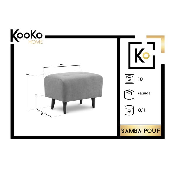 Taburet Kooko Home Samba, gri-image-1