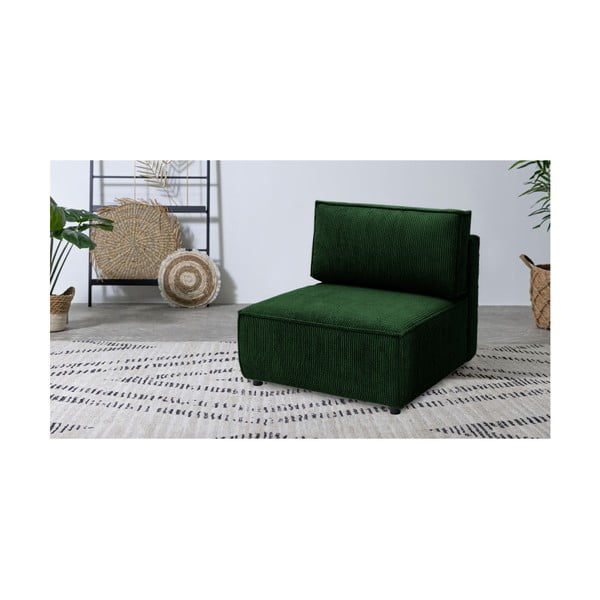 Modul pentru canapea verde cu tapițerie din catifea reiată  (de mijloc) Nihad modular – Bobochic Paris-image-1