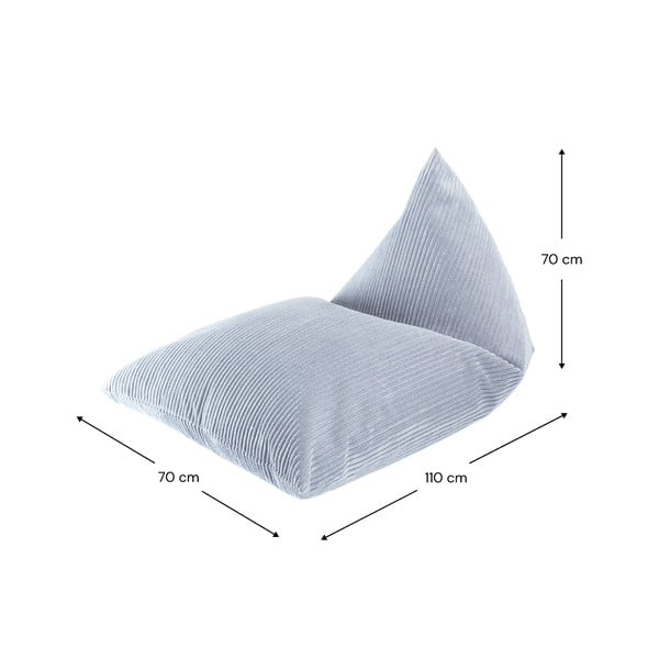 Fotoliu puf pentru copii albastru cu tapițerie din catifea reiată Big Lounger – Wigiwama-image-2