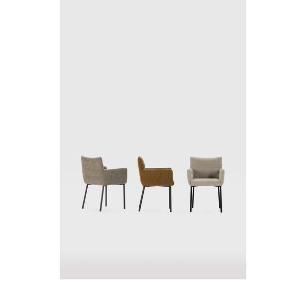 Scaun de living maro deschis cu cotiere tapițat Naomi – MOME-image-3