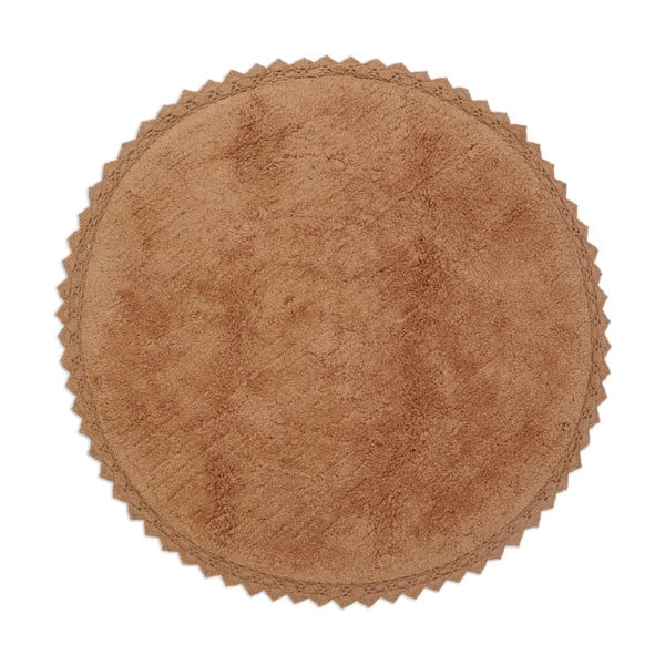 Covor cărămiziu lavabil țesut manual rotund din bumbac ø 110 cm Perla Toffee – Nattiot