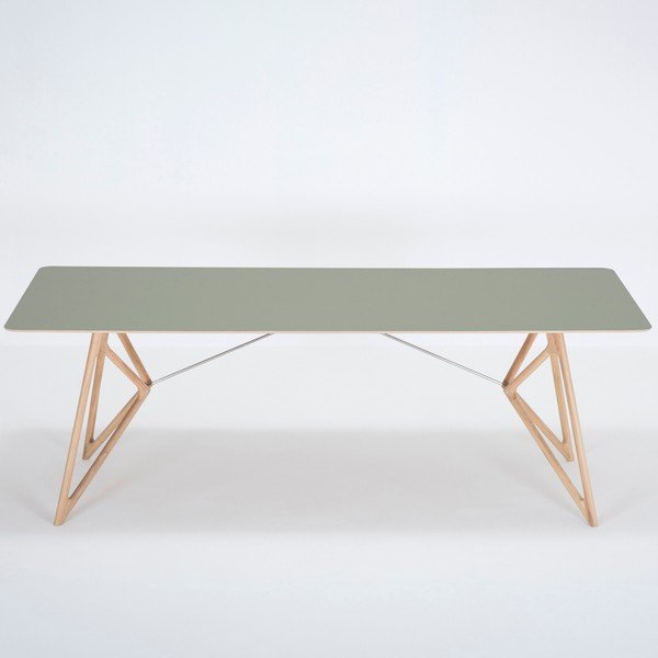 Masă de dining din lemn masiv de stejar 220x90 cm Tink - Gazzda-image-4