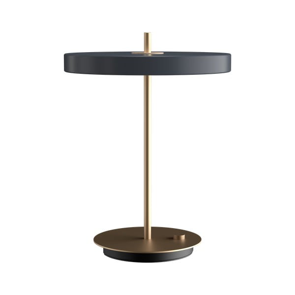 Veioză gri antracit LED cu intensitate reglabilă cu abajur din metal (înălțime 41,5 cm) Asteria Table – UMAGE