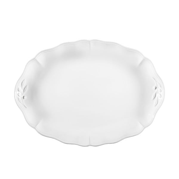 Platou oval din ceramică Costa Nova Alentejo, 40 cm, alb