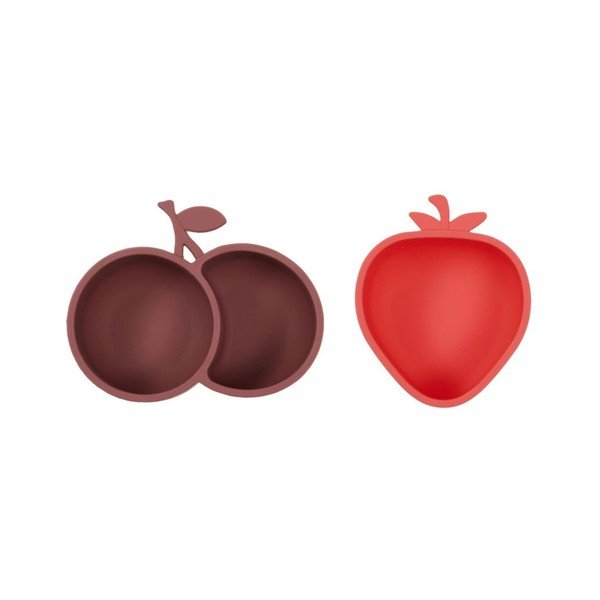 Boluri pentru copii roșii/maro 2 buc. din silicon Yummy – OYOY Mini