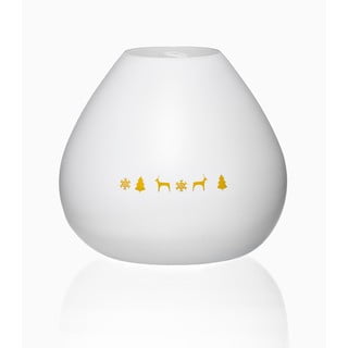 Bol din sticlă Crystalex Nordic Vintage, înălțime 16,5 cm, alb