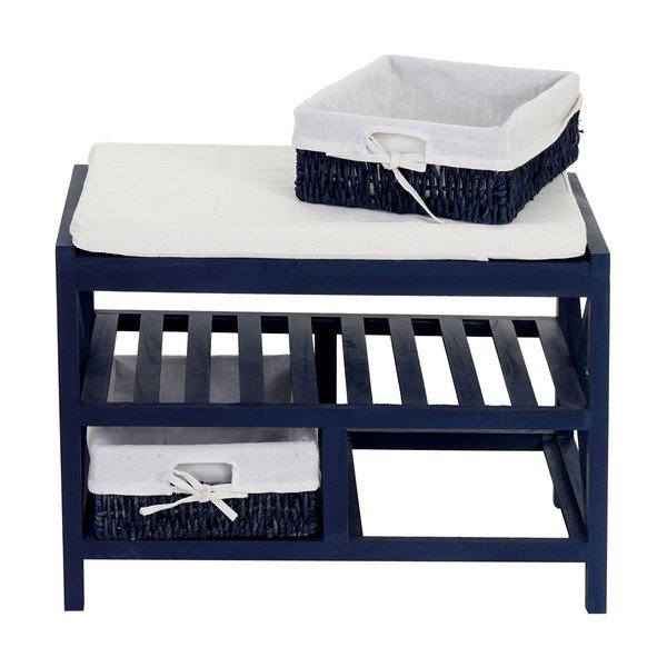 Băncuță cu spațiu de depozitare Mendler Shabby Shoe, albastru-image-2