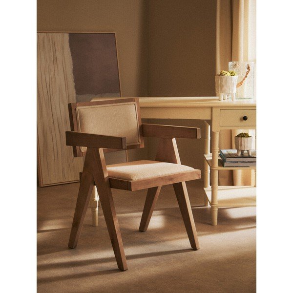 Scaun de dining în culoare naturală tapițat Cebu – Premier Housewares-image-1