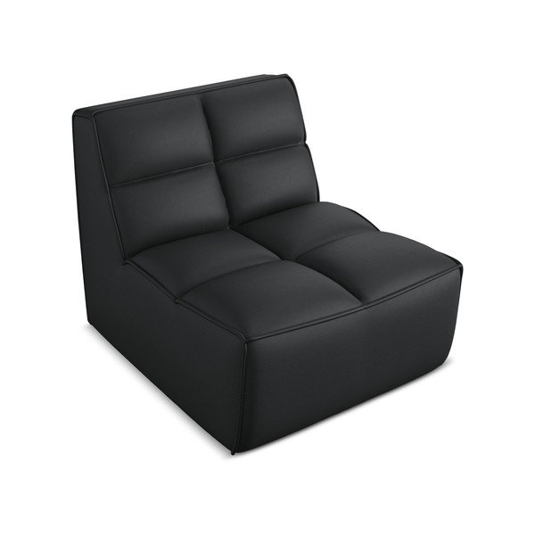 Modul pentru canapea modulară negru cu tapițerie din imitație de piele Kalai – Makamii-image-1