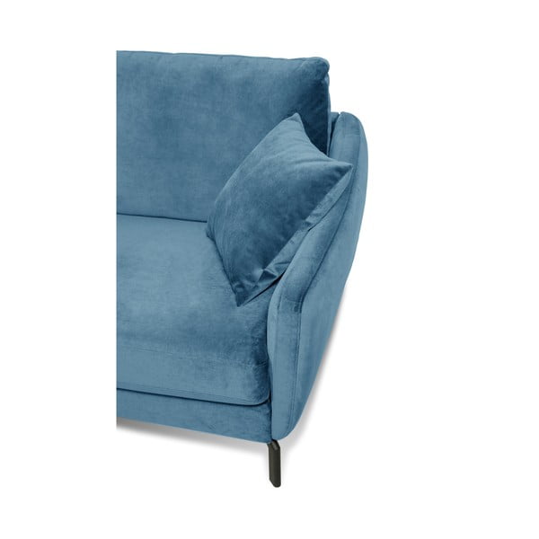 Colțar albastru   din catifea (cu șezlong pe partea stângă ) Magic - Scandic-image-4