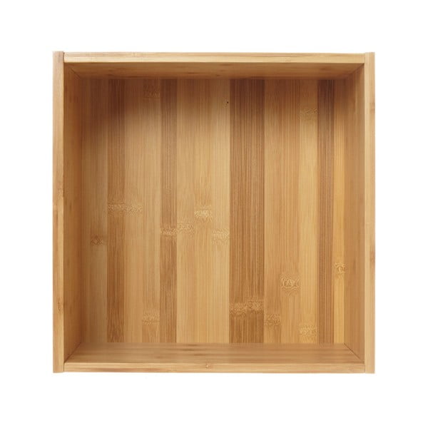 Raft de perete din lemn de bambus Furniteam Design, 35 x 35 cm