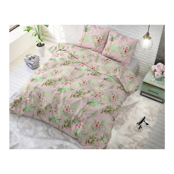 Lenjerie de pat din bumbac Sleeptime Soft Roses, 200 x 220 cm