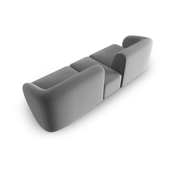 Canapea gri cu tapițerie din catifea 246 cm Paolo – Milo Casa-image-3