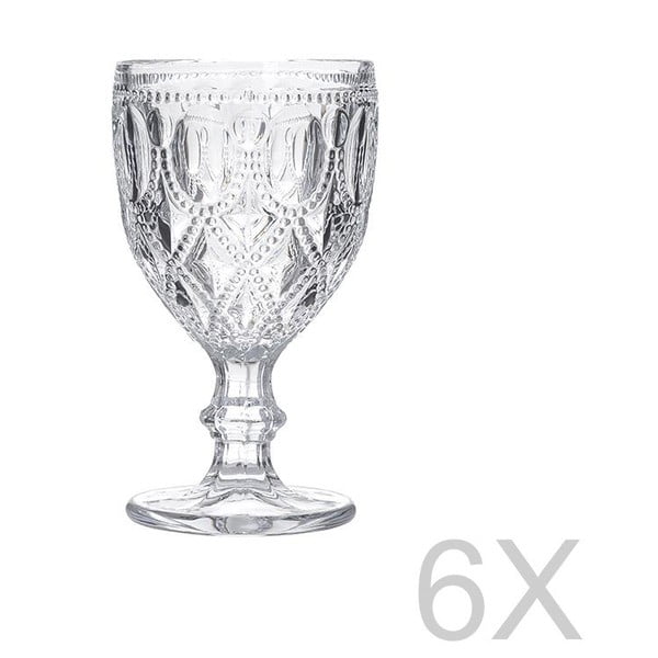 Set 6 pahare transparente din sticlă InArt Glamour Beverage, înălțime 16 cm