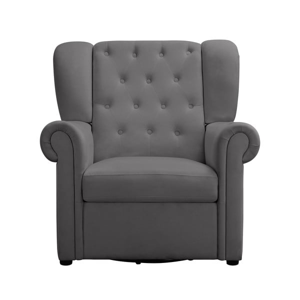 Fotoliu gri balansoar/chesterfield cu tapițerie din catifea Lillyse – Støraa-image-2