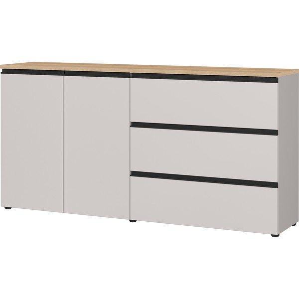 Comodă grej/în culoare naturală deschisă 180x91x41 cm Cormano – Germania
