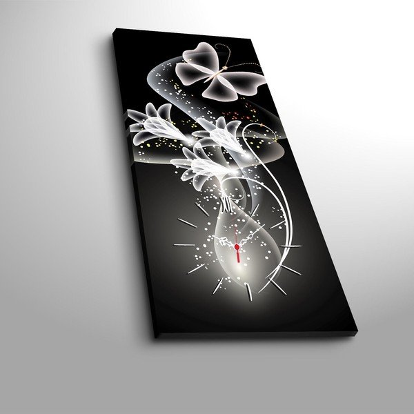 Ceas decorativ pentru perete Motýl, 30 x 70 cm-image-3