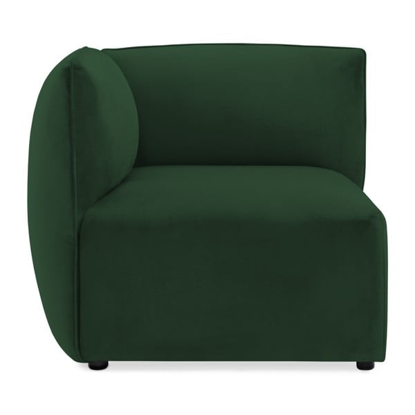 Modul colț stânga pentru canapea Vivonita Velvet Cube, verde smarald