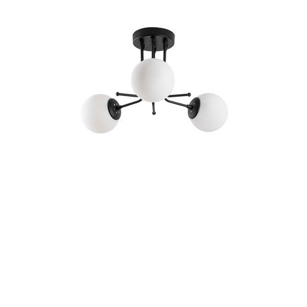 Plafonieră neagră cu abajur din sticlă ø 15 cm Daisy – Opviq lights