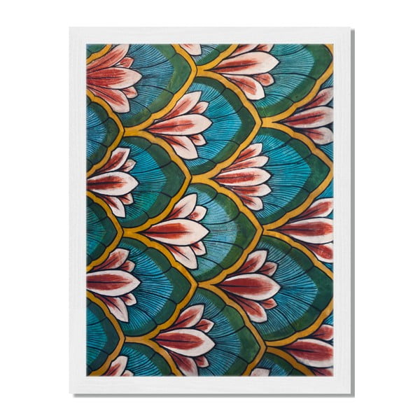 Tablou înrămat Liv Corday Asian Tulip Pattern, 30 x 40 cm